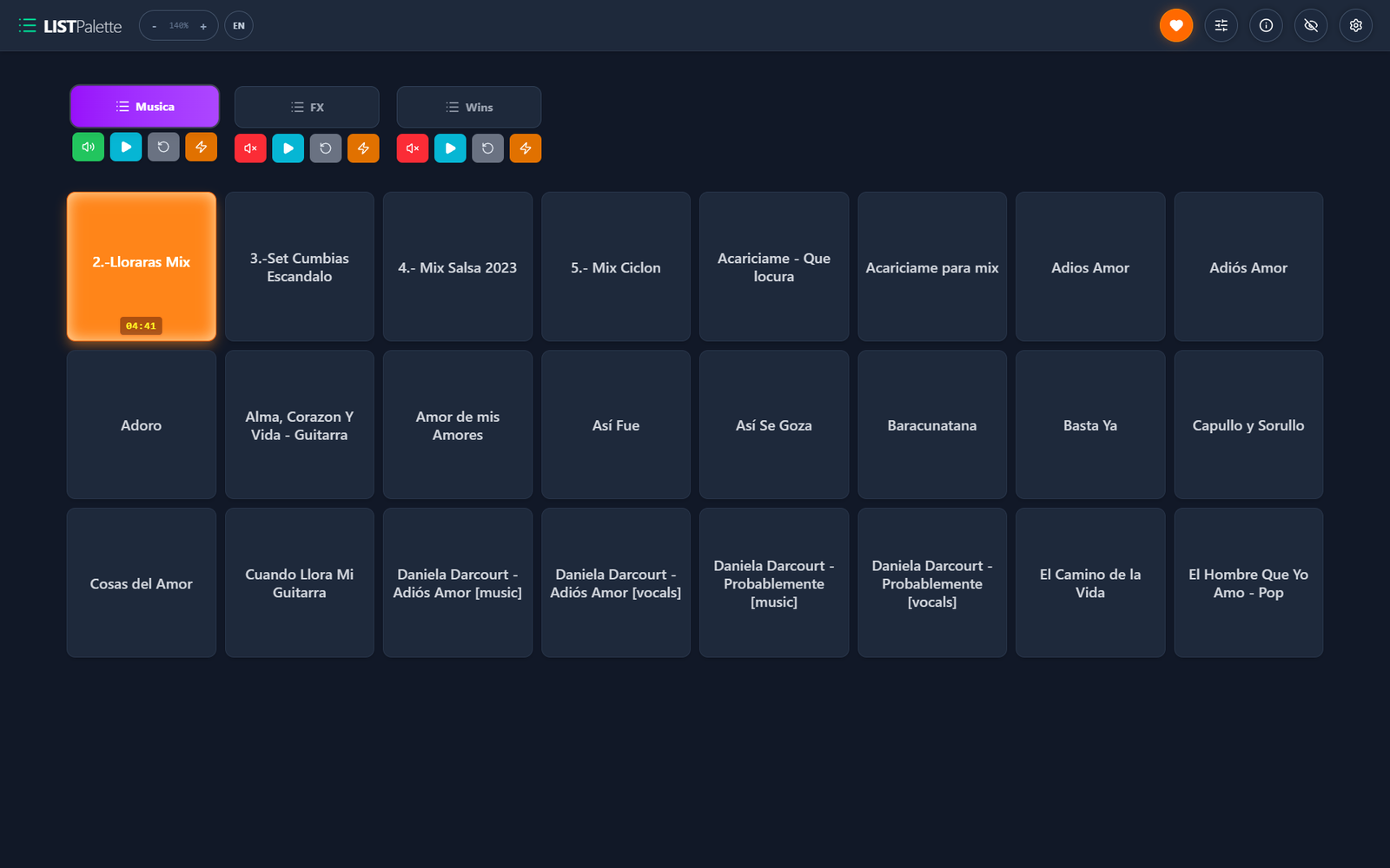 ListPalette Screenshot